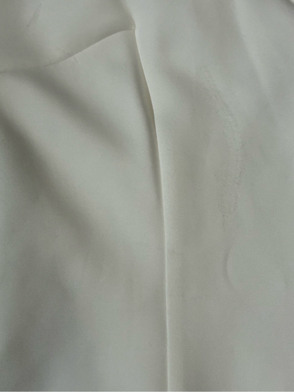 IVORY SLEEVELESS MINI DRESS ROSETTE RUFFLE HEM - Picture 6 of 14